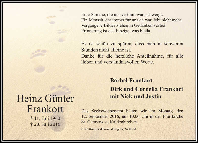  Traueranzeige für Heinz Günter Frankort vom 04.09.2016 aus trauer.extra-tipp-moenchengladbach.de