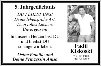 Traueranzeige von Fadil Kiskoski von trauer.mein.krefeld.de