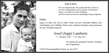 Traueranzeige von Josef Lambertz von trauer.extra-tipp-moenchengladbach.de