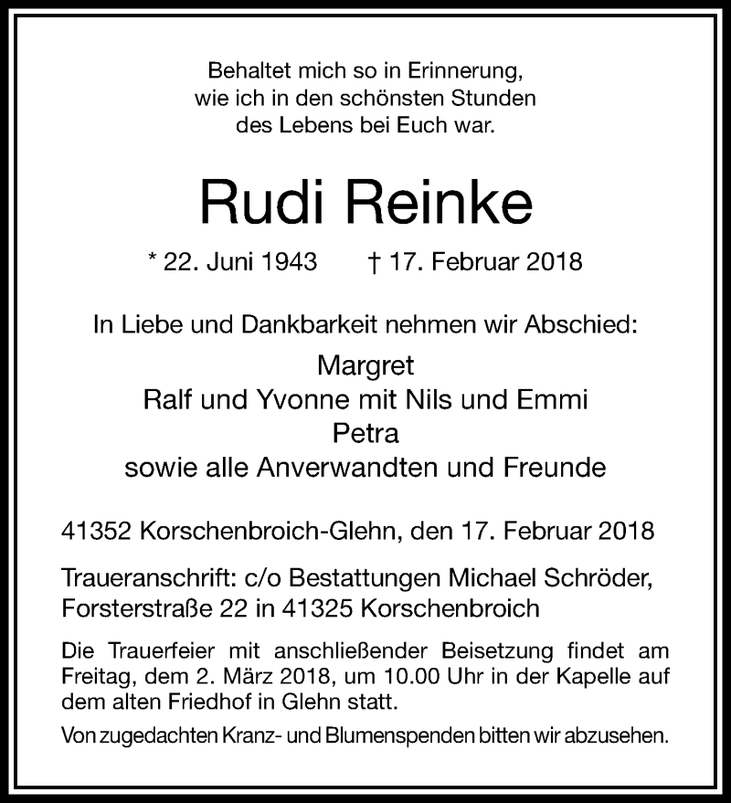  Traueranzeige für Rudi Reinke vom 25.02.2018 aus trauer.extra-tipp-moenchengladbach.de