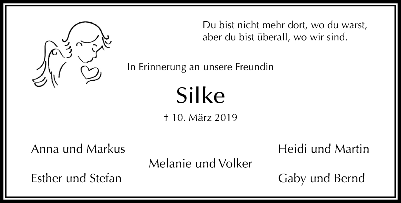  Traueranzeige für Silke Lankes vom 17.03.2019 aus trauer.extra-tipp-moenchengladbach.de