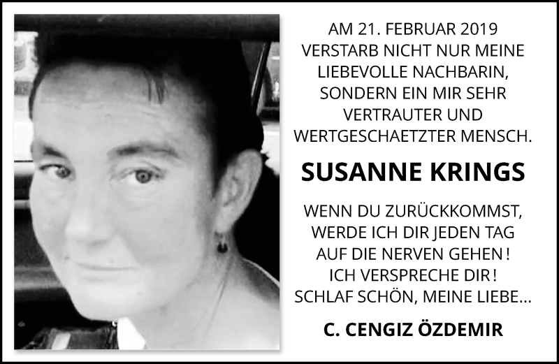  Traueranzeige für Susanne Krings vom 10.03.2019 aus trauer.mein.krefeld.de