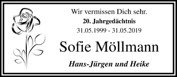 Traueranzeige von Sofie Möllmann von trauer.mein.krefeld.de