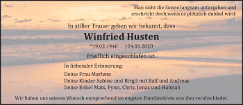 Traueranzeige von Winfried Husten von trauer.extra-tipp-moenchengladbach.de