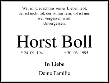 Traueranzeige von Horst Boll von trauer.mein.krefeld.de