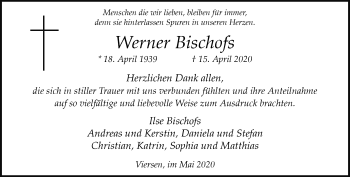 Traueranzeige von Werner Bischofs von trauer.extra-tipp-moenchengladbach.de