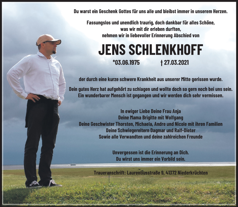  Traueranzeige für Jens Schlenkhoff vom 04.04.2021 aus trauer.extra-tipp-moenchengladbach.de