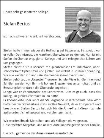 Traueranzeige von Stefan Bertus von trauer.extra-tipp-moenchengladbach.de